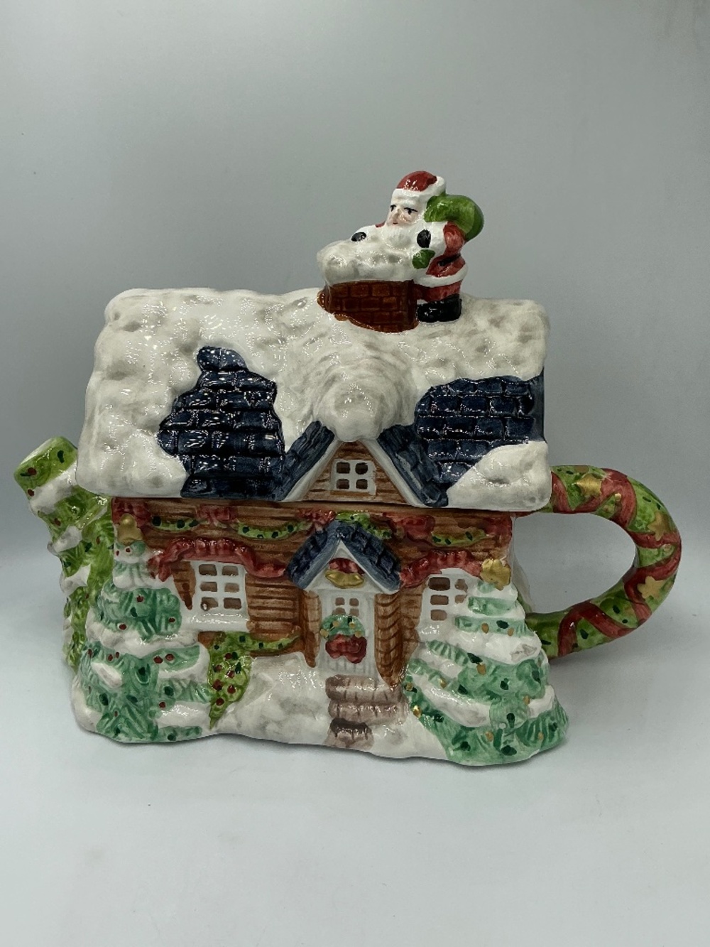 Heritage Mint Christmas Cottage Decorative Ceramic Teapot
